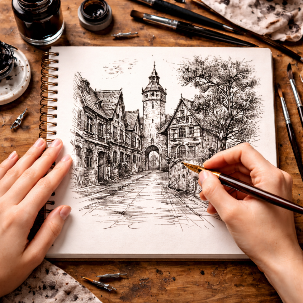 dibujar con tinta